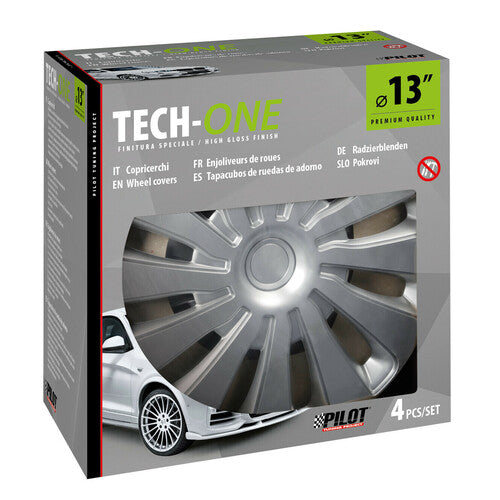 Pilot Copricerchi auto 4 pz - verniciati Tech-One Sepang Silver -  13"