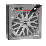 Pilot Speedster - Juego de 4 tapacubos - 15" - Plateado