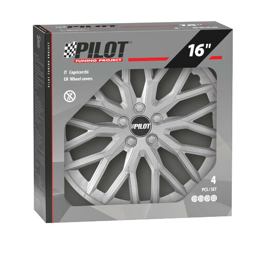Pilot Speedster - Set 4 copricerchi - 16" - Argento