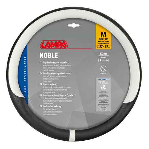 Funda para volante Lampa Noble, Skeentex - M - 37/39 cm - Blanco 32900