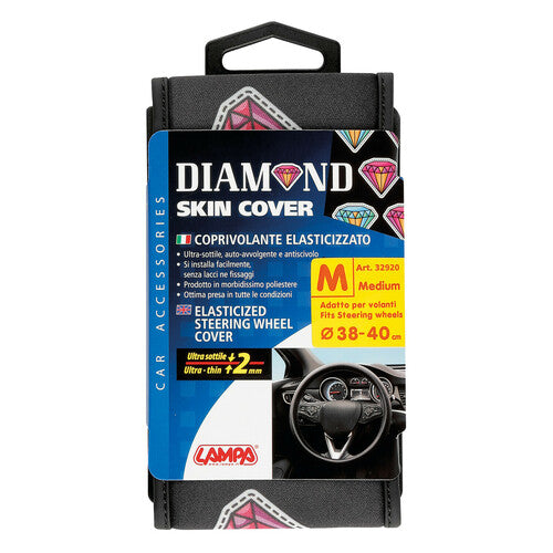 Lampa Skin-Cover, funda de volante de poliéster elástico Diamond M 38/40 cm 32920