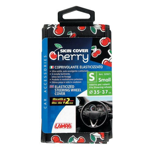 Lampa Skin-Cover, Stretch Polyester Steering Wheel Cover, Cherry S 35/37 cm