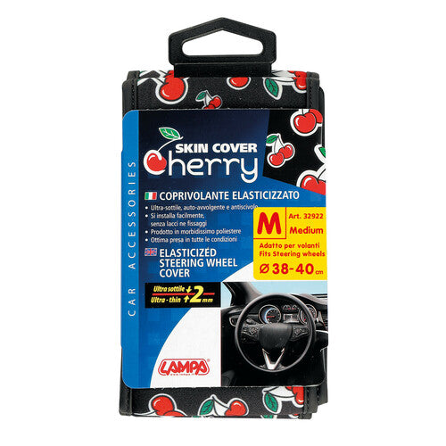 Lampa Skin-Cover, Stretch Polyester Steering Wheel Cover, Cherry M 38/40 cm