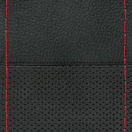 Funda de cuero para volante deportivo Pilot - Grande - 37/39 cm - Negro/Rojo
