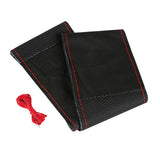 Funda de cuero para volante deportivo Pilot - Grande - 37/39 cm - Negro/Rojo