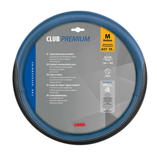 Lampa Club, Funda de volante Skeentex - M - 37/39 cm - Negro/Azul 33117