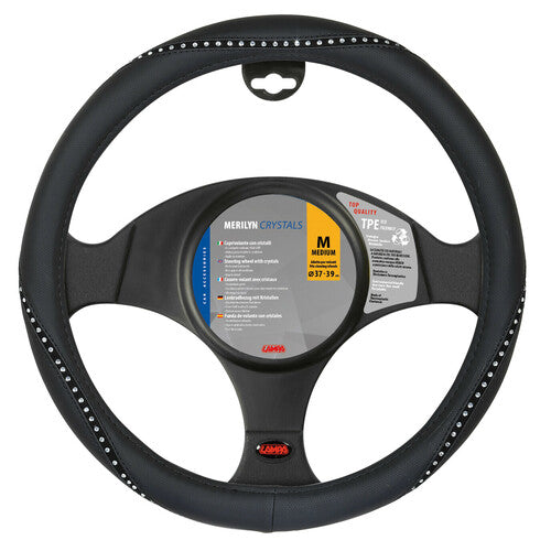 Merilyn Skeentex Crystal Steering Wheel Cover - M - 37/39 cm - Clear