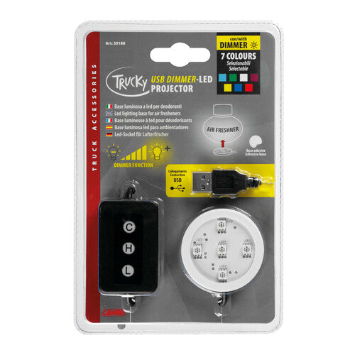 Lampa Trucky Led, base luminosa a led, USB - 7 colori con dimmer 35188