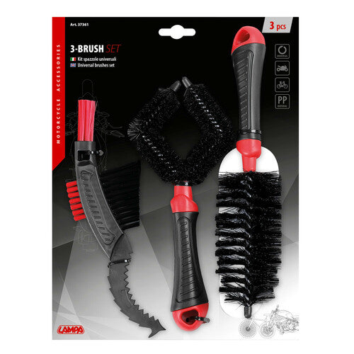 Lampenset mit 3 Bürsten zur Reinigung von Motorrädern und Fahrrädern 37361