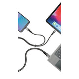 Cable de lámpara con doble conector, USB > Tipo C - 100 cm - Negro 38699