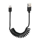 Cable espiral para lámpara USB > Micro USB - 100 cm - Negro 38700