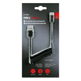 Lampen-Spiralkabel USB > USB Typ-C - 100 cm - Schwarz 38702