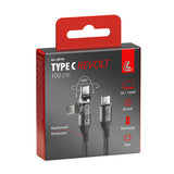Cable USB Tipo-C a Tipo-C para Lámpara con Conector Multidireccional - 100 cm 38736