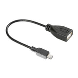 Lampa Cavo OTG Usb > Mini Usb - 20 cm - Nero