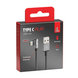 Cable de lámpara 90 USB > USB Tipo-C - 200 cm - Negro 38839