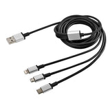 Lampa Cerbero, cavo ricarica con 3 connettori - 100 cm - Nero 38847
