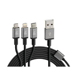 Lámpara Cerberus, cable de carga con 3 conectores - 100 cm - Negro 38847