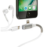 Cable de lámpara 90 USB > Adaptador Apple de 8 pines + auriculares - 100 cm - Blanco 38849