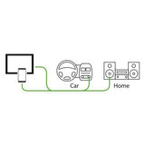 Lampa Phixia 90, AUX-AUX cable - 120 cm - Black