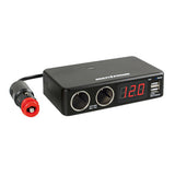 Lampa Multi-Power, 2 prese accendisigari + 2 USB e voltmetro, 12/24/36V 38925