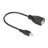 Lampa OTG Cable Usb &gt; Micro Usb - 20 cm - Black