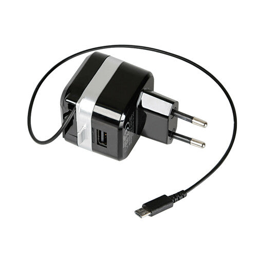 Cargador de red micro USB con 1 puerto USB Carga rápida 2400 mA 100/230V 38947
