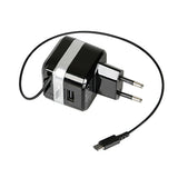 Cargador de red micro USB con 1 puerto USB Carga rápida 2400 mA 100/230V 38947