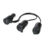 Doppelte Lampensteckdose mit USB-Anschluss - 12/24 V 38966