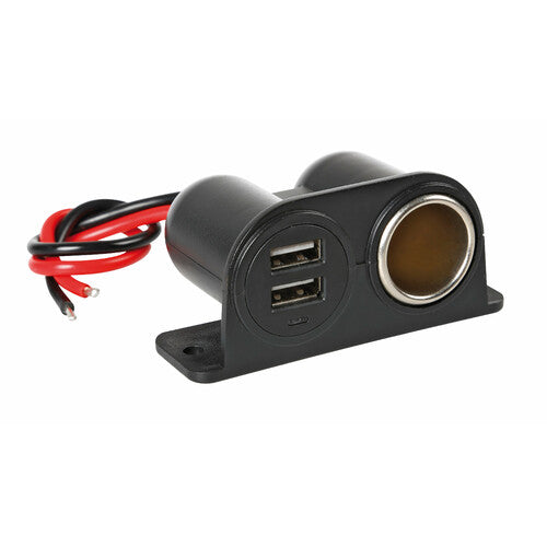 Lámpara de potencia extra, enchufe con doble USB, 12/24 V 38967