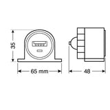 Lampa USB-Buchse, 2100 mA, 12/24 V 38968