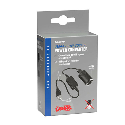 Lampentransformator mit USB-Anschluss > 12V-Buchse 38984