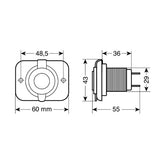 Lampa Ext-7, presa Usb, montaggio ad incasso, 12/24V 39006