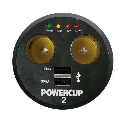 Lampa Power cup 2, multipresa con Usb e tester batteria, 12V