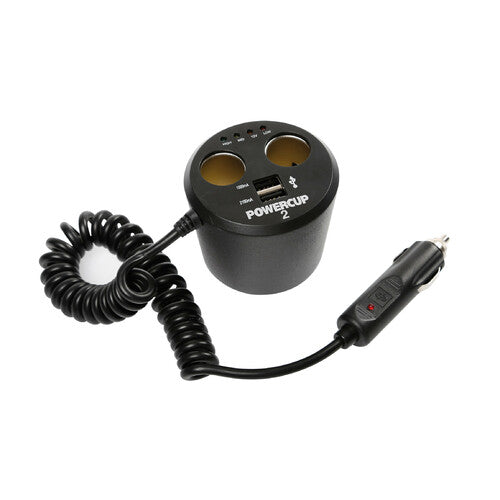 Lampa Power cup 2, multipresa con Usb e tester batteria, 12V 39011