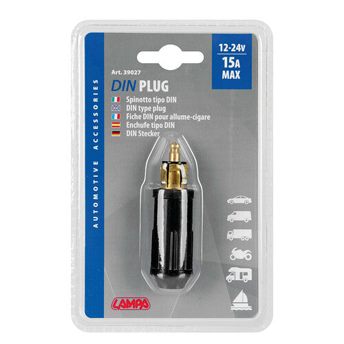 Lamp DIN plug for cigarette lighter socket, 12/24V