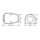 Lampa Ext-3, presa corrente impermeabile, montaggio in superficie, 12/24V