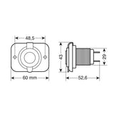 Lampa Ext-12, doppia presa Usb A + Usb C, montaggio ad incasso, 12/24V 39120