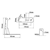Lampa Staffa per antenna CB - Attacco su visiera parasole - compatibile per Volvo FH Serie 4 (09/12>05/21) - Volvo FH Serie 5 (06/21>) - Volvo FH Aero (01/24>) 3CB800