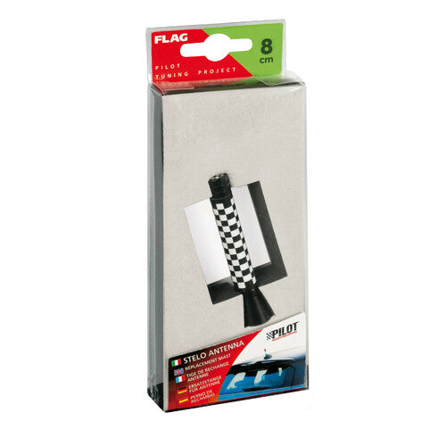 Pilot Flag, stelo antenna - 8 cm - Chequered