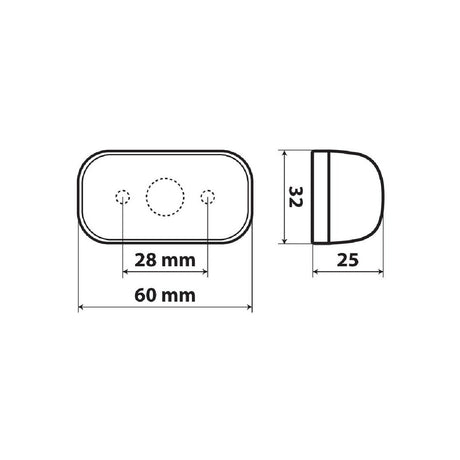 Lampa Luce ingombro a 4 Led, montaggio in superficie, 10/30V - Arancio