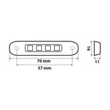 Lampa Luce ingombro a 4 Led, 12/24V - Rosso 1491