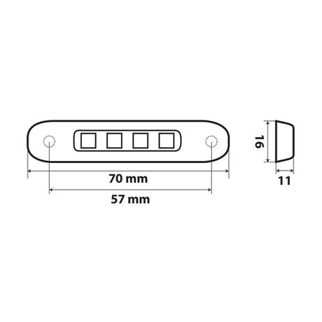 Lampa Luce ingombro a 4 Led, 12/24V - Rosso 1491