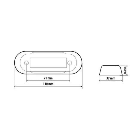 Lampa Premium, luce a 4 led, montaggio superficie, 12/24V - Arancio