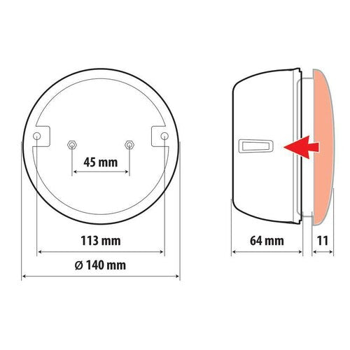 Lampa Scocca per fanali rotondi posteriori O-Led 41537