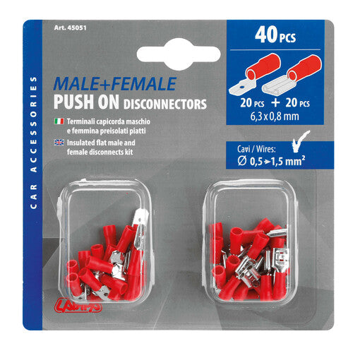 Kit de lámpara de 40 terminales planos - Rojo 45051