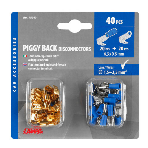 Kit de lámpara 40 terminales planos de doble acoplamiento - Azul 45053