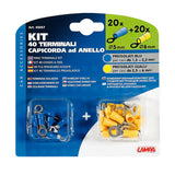 Lampenset mit 40 Ringkabelschuhen - Gelb/Blau 45057