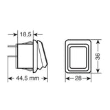 Lampa Interruttore impermeabile con spia a Led - 12/24V - Rosso 45532