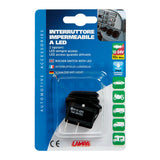 Lampa Interruttore impermeabile con spia a Led - 12/24V - Rosso 45532