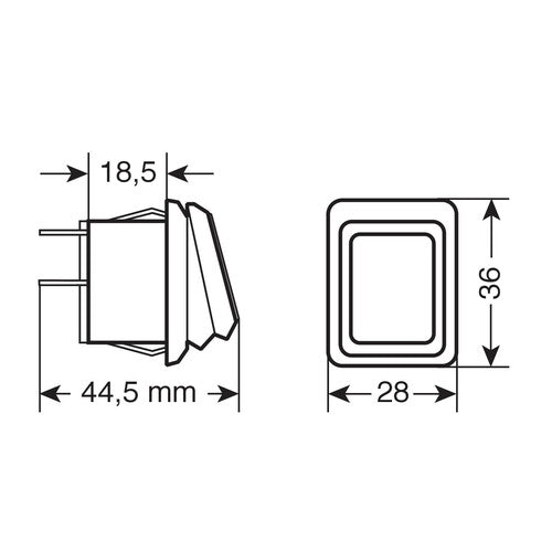 Lampa Interruttore impermeabile con spia a Led - 12/24V - Verde 45533